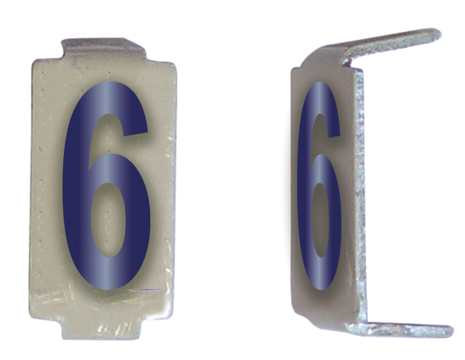 LOT 25 CHIFFRE 6X11 ALU IVOIRE/BLEU PRE-PLIE 6 *
